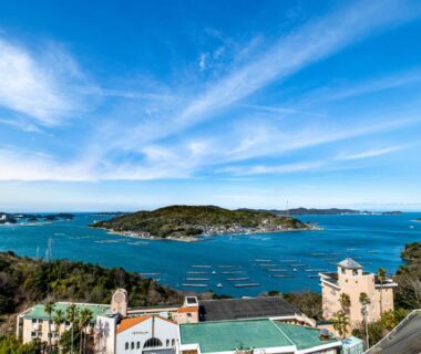 Sea and island view from Ama no Shima in Mie, Kansai, Japan