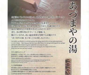 Wooden water spout with Japanese text for Azumaya Ryokan, Kyoto