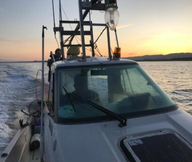 Boat cabin and deck at sunset for B&B MIKAWA near Kanazawa Ishikawa