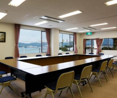 Conference room with U-shaped table at Bekkan Yosanoso Kyoto