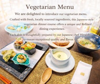 Various small vegetarian dishes on trays with bowls and teapot at Hatago Nagomi, Tochigi