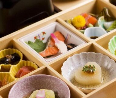 Bento-style assortment at Hokkaidō Lakeside Hotel Suimeikaku, Japan