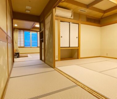 Traditional tatami room with sliding doors at Ikaho Onsen Todoroki in Gunma, Kantō