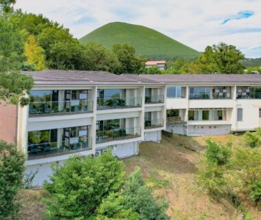 Low-rise building with balconies at Omuro no Mori Gyokusui, Shizuoka hillside