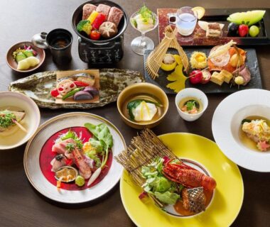 Varied plated Japanese courses at Seikansou ryokan in Kanagawa, Kanto