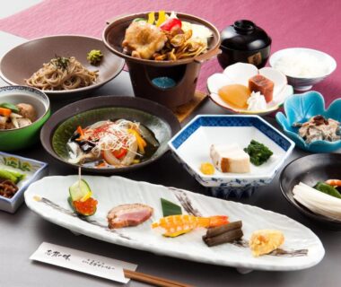 Assorted small Japanese dishes served at Shiga Kogen Hotel Shiga Sunvalley Nagano