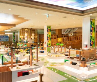 Spacious buffet dining area with food stations and seating at Shiretoko Daiichi Hotel, Hokkaidō