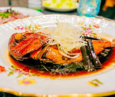Simmered fish in soy-based sauce with shredded leek at StellaMarina~海の星 ATAMI, Shizuoka