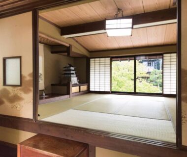 Traditional tatami room with shoji screens and garden view at Yokohama Fujiyoshi Izuten, Shizuoka, Chūbu