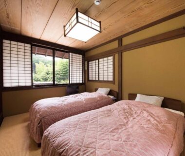 Tatami room with twin beds at Yokohama Fujiyoshi Izuten, Shizuoka, Chūbu