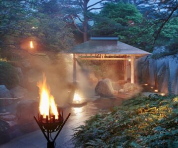Ryokusuitei, source Kagari-bi à Sendai Akiu Onsen