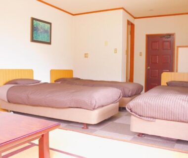 Bright room with three single beds at Iriyamato in Nagano, Chūbu