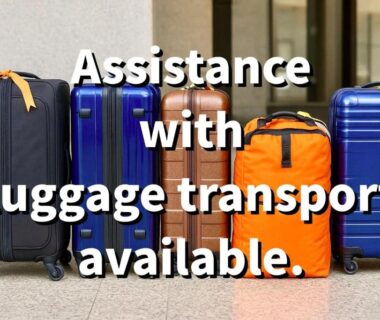 Suitcases ready with luggage assistance for Mitaki Sanso guests near Nachi Falls, Wakayama